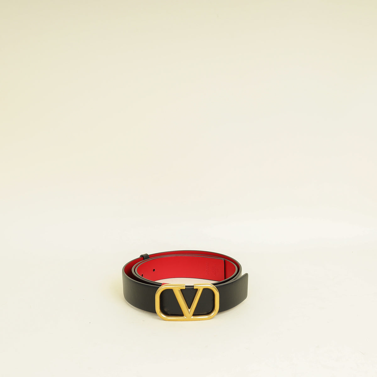Valentino Bicolor Vlogo Signature Buckle Reversible 30mm Belt 38
