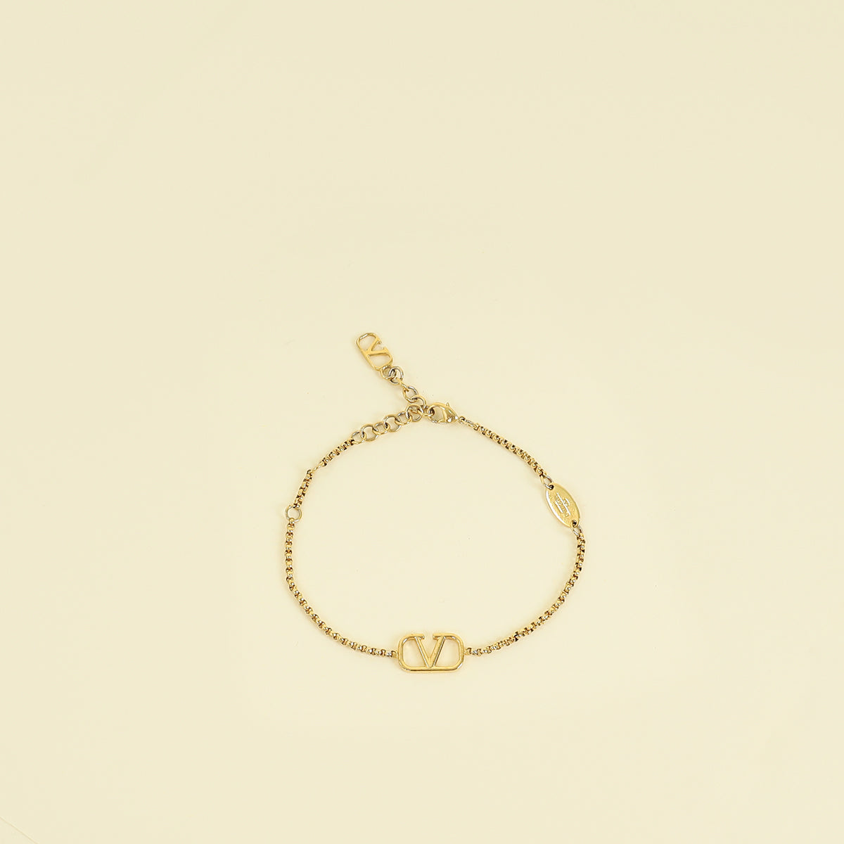 Valentino Gold Tone Vlogo Signature Metal Bracelet