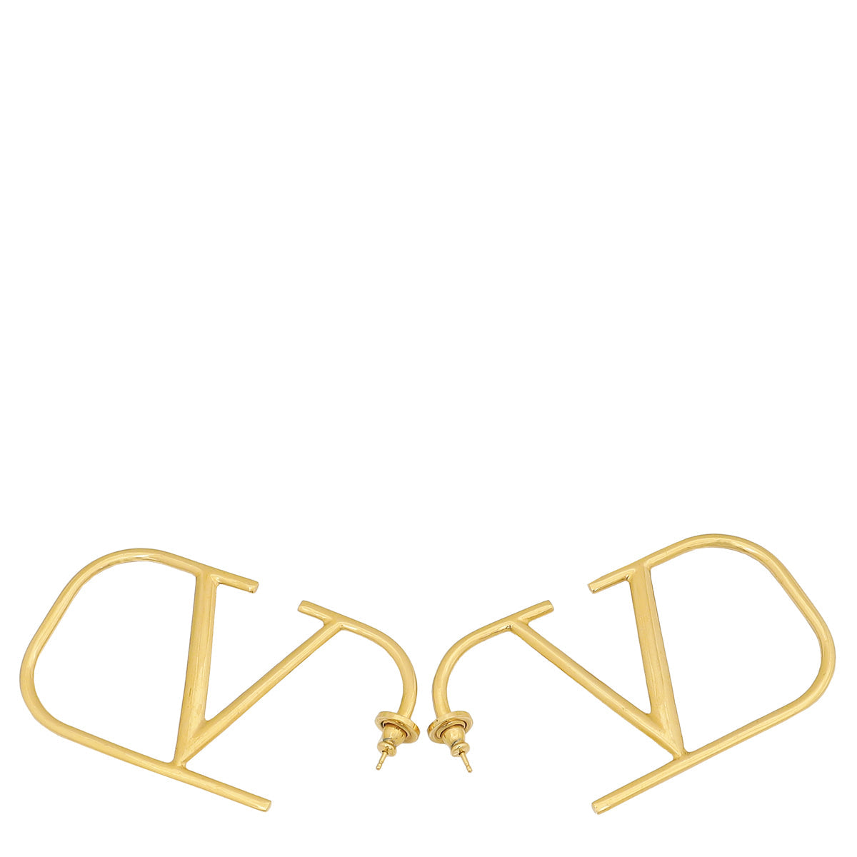 Valentino Gold Finish VLogo Signature Earrings