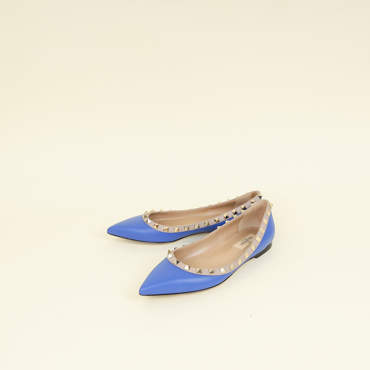 Valentino Blue Rockstud Ballerina Flats 37