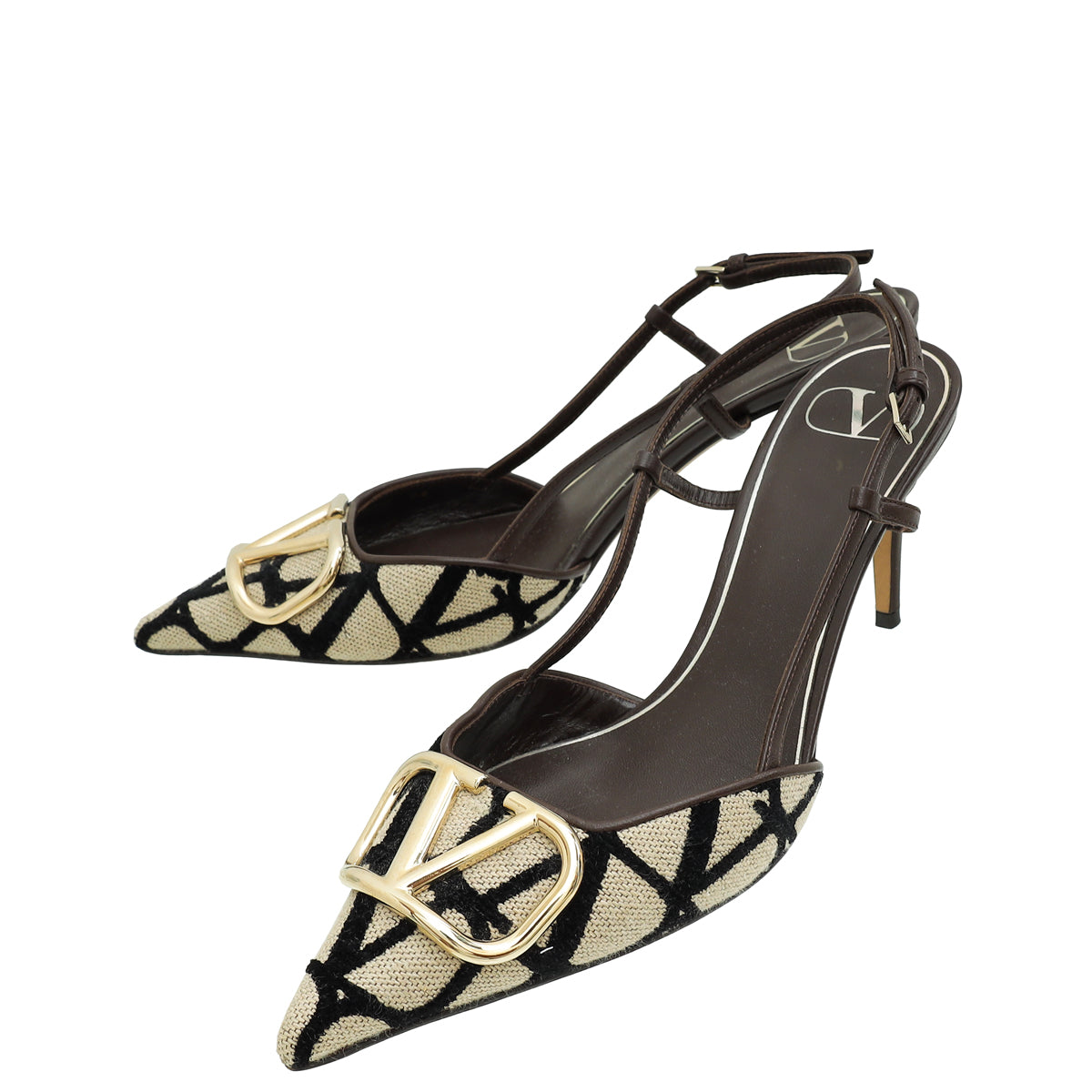 Valentino Tricolor VLogo Iconographe Slingback Pumps 38