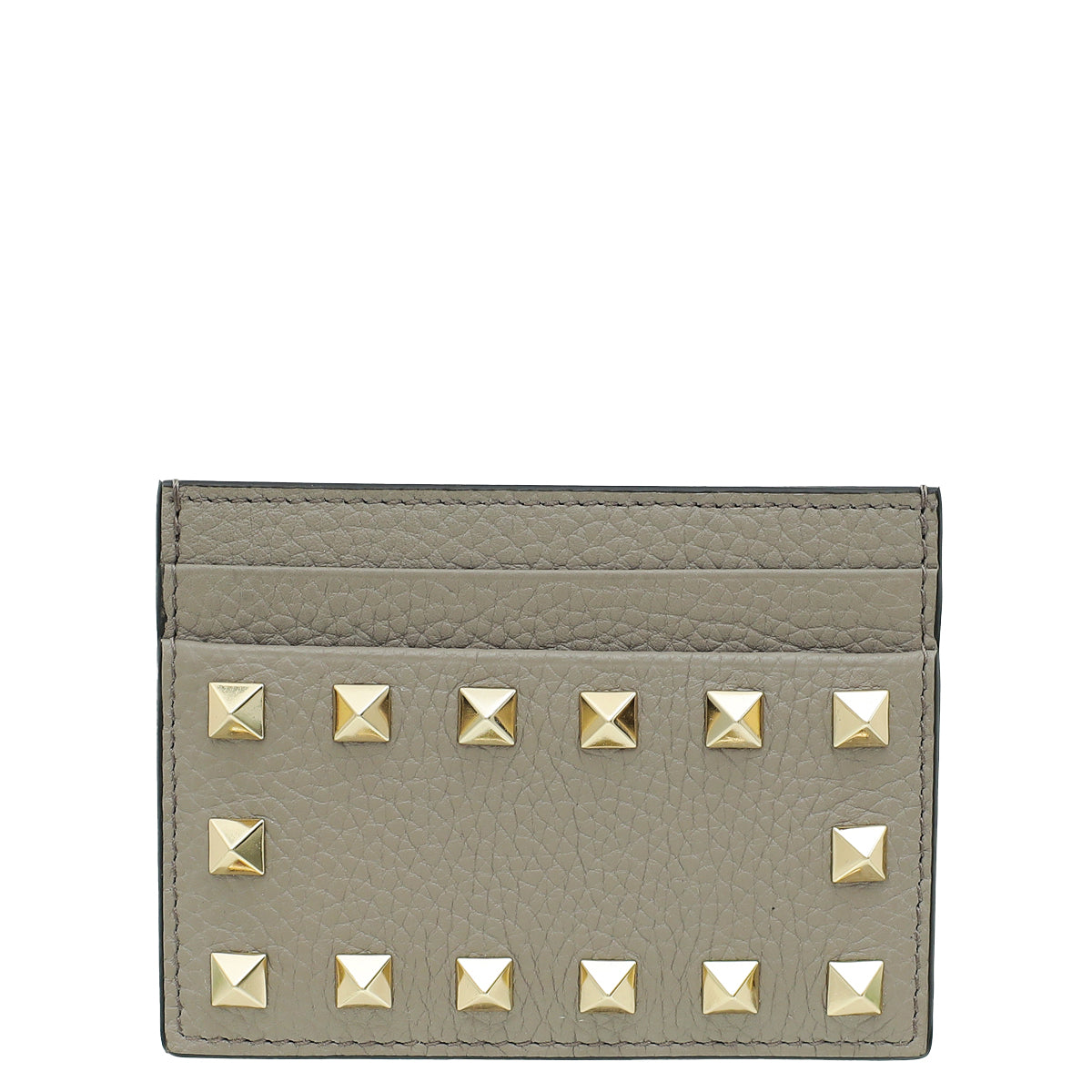 Valentino Gray Rockstud Card Holder