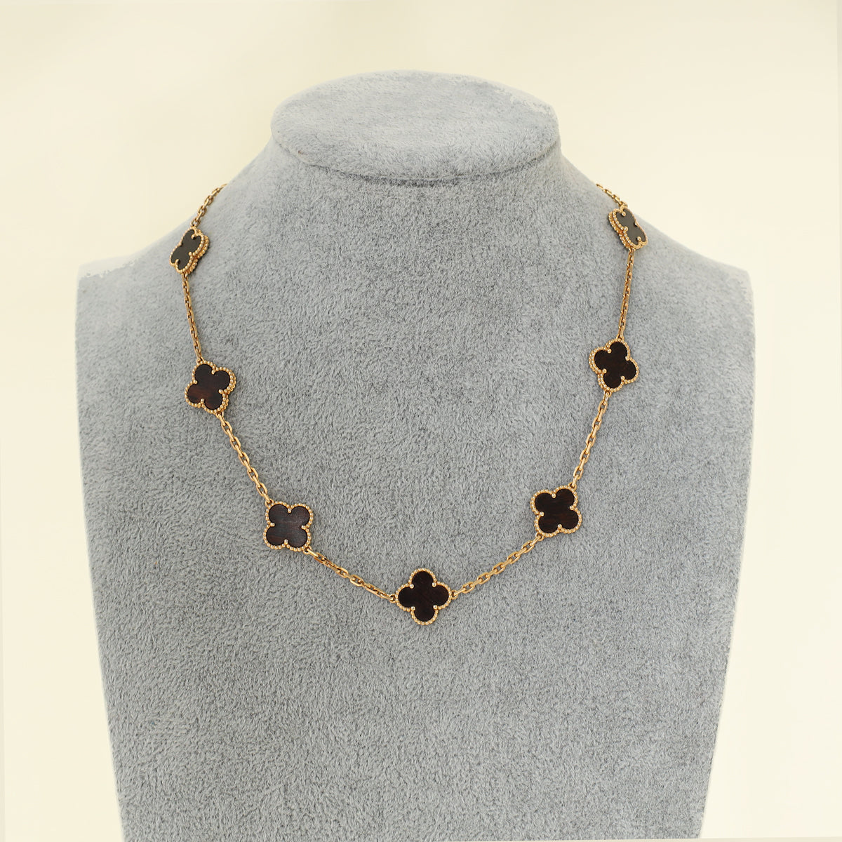 Van Cleef & Arpels 18K Pink Gold Vintage Alhambra 10 Motifs Necklace