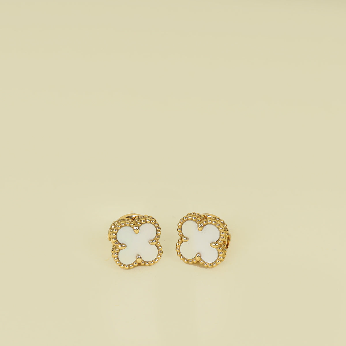 Van Cleef & Arpels 18K Yellow Gold Sweet Alhambra MOP Earstuds