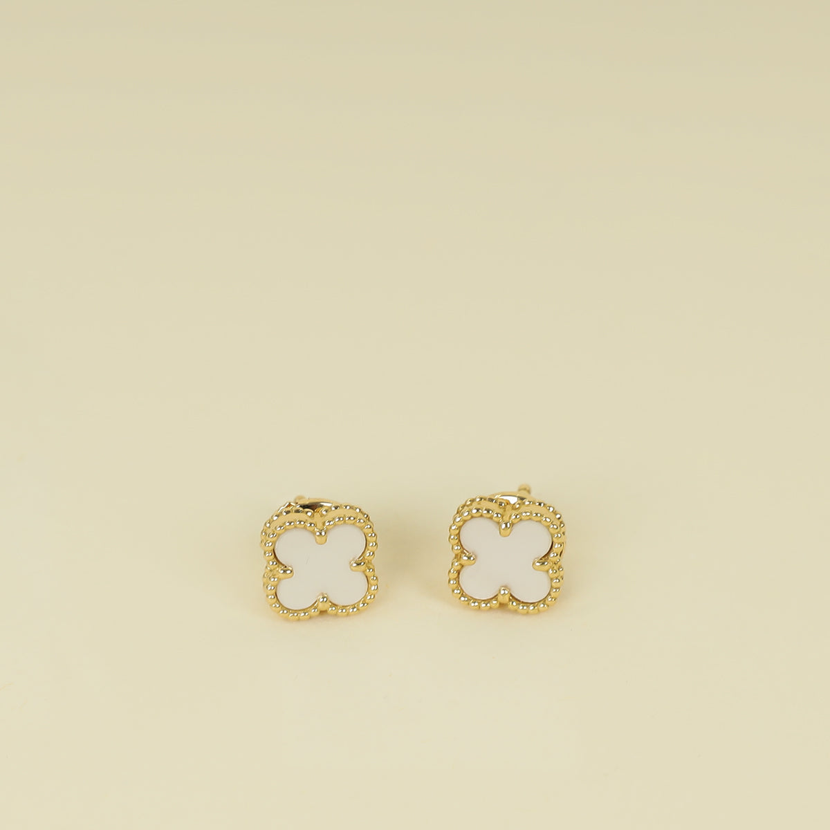 Van Cleef & Arpels 18K Yellow Gold Sweet Alhambra MOP Earstuds
