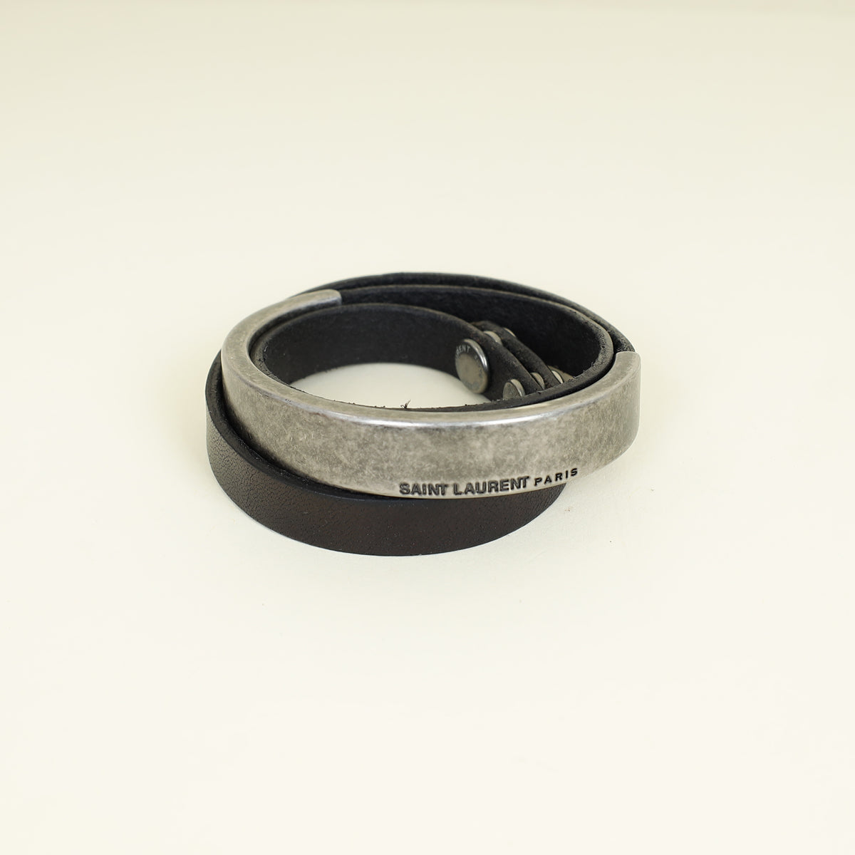 YSL Black Cuff Wrap Bracelet