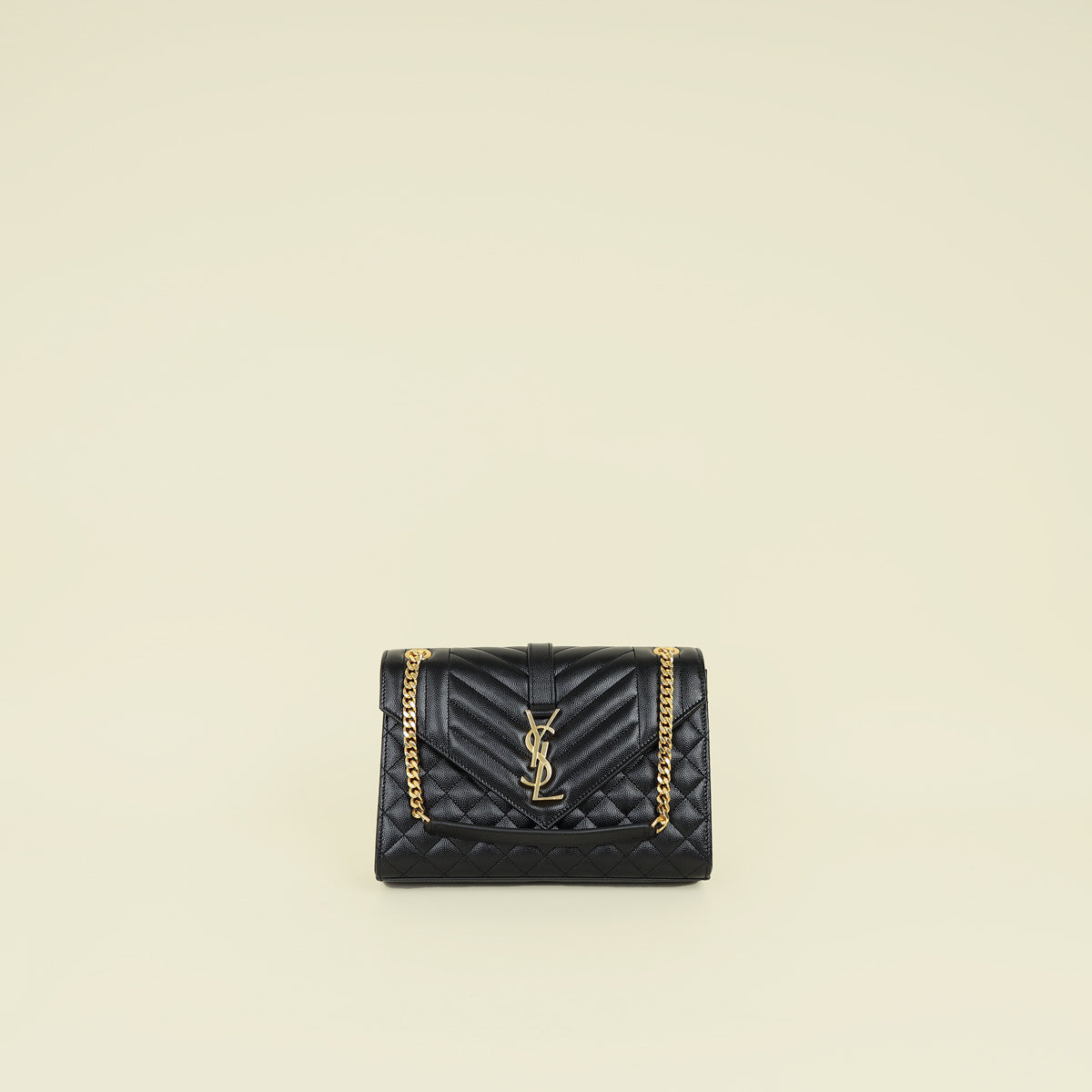 YSL Black Mix Matelasse Flap Medium Shoulder Bag