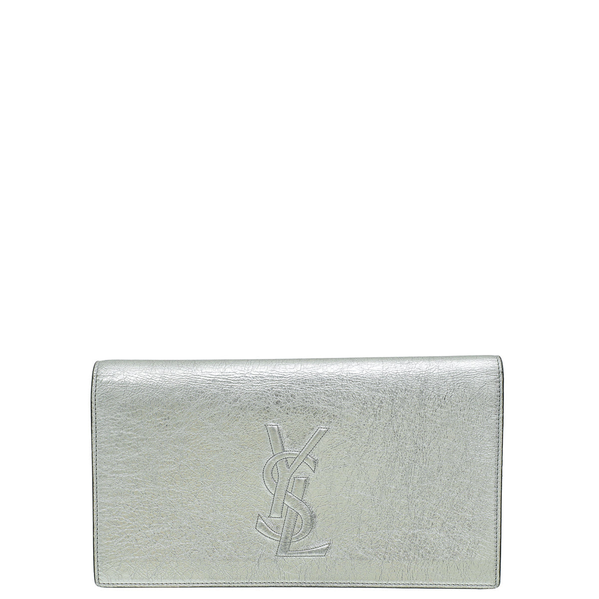 YSL Metallic Silver Belle De Jour Clutch