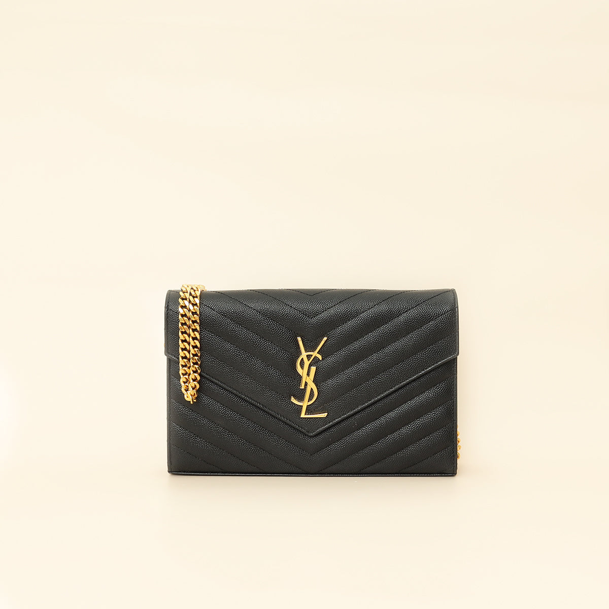YSL Black Classic Cassandre Chain Wallet