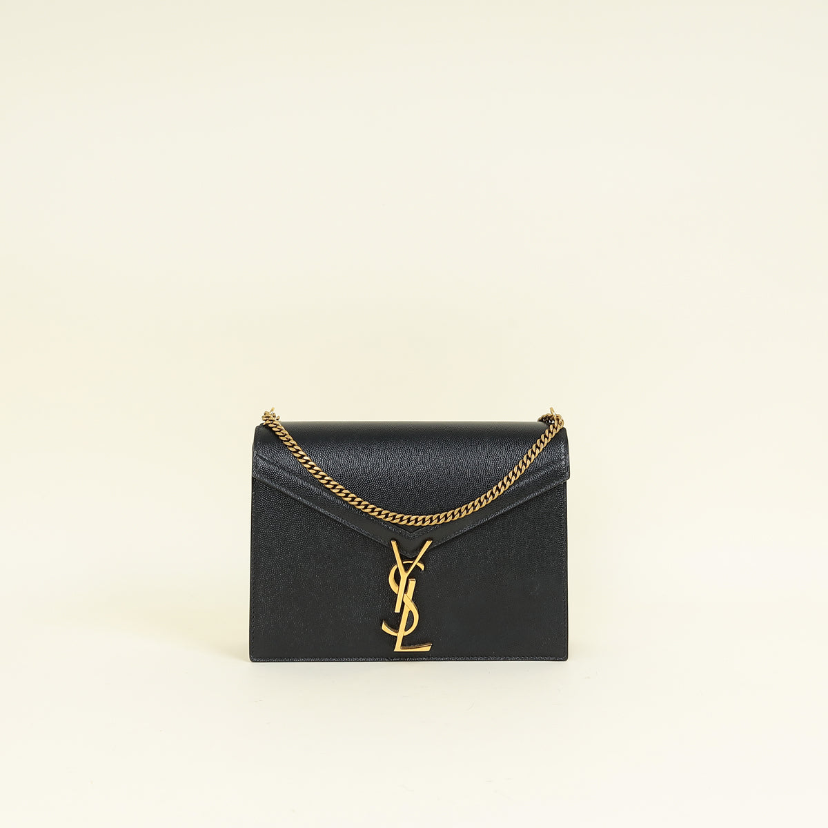 YSL Black Cassandre Flap Medium Chain Bag
