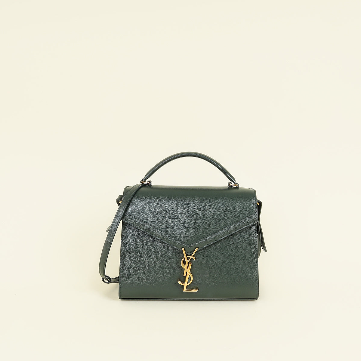 YSL Forest Green Cassandra Top Handle Medium Bag
