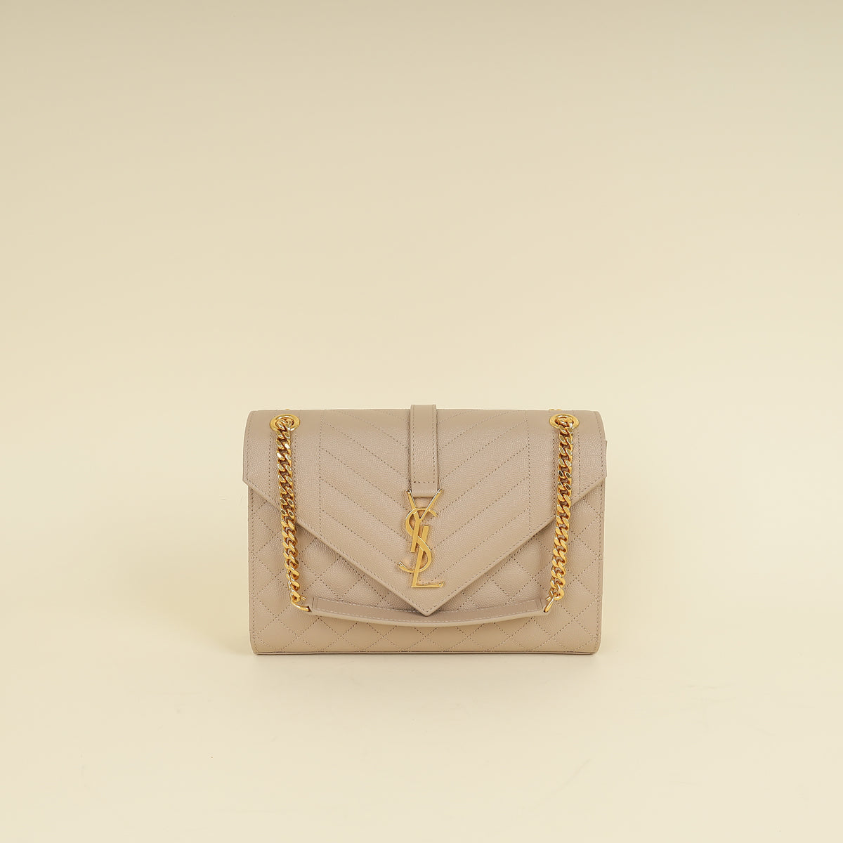 YSL Nude Mix Quilted Envelope Medium Shoulder Bag