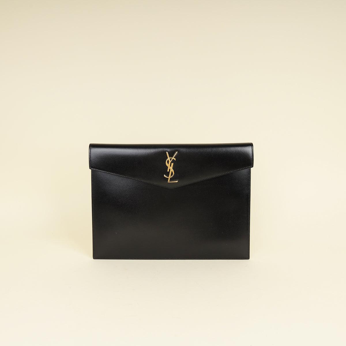 YSL Black Monogram Envelope Large Clutch