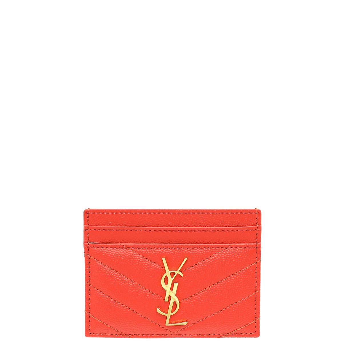 YSL Red Cassandre Matelasse Card Case