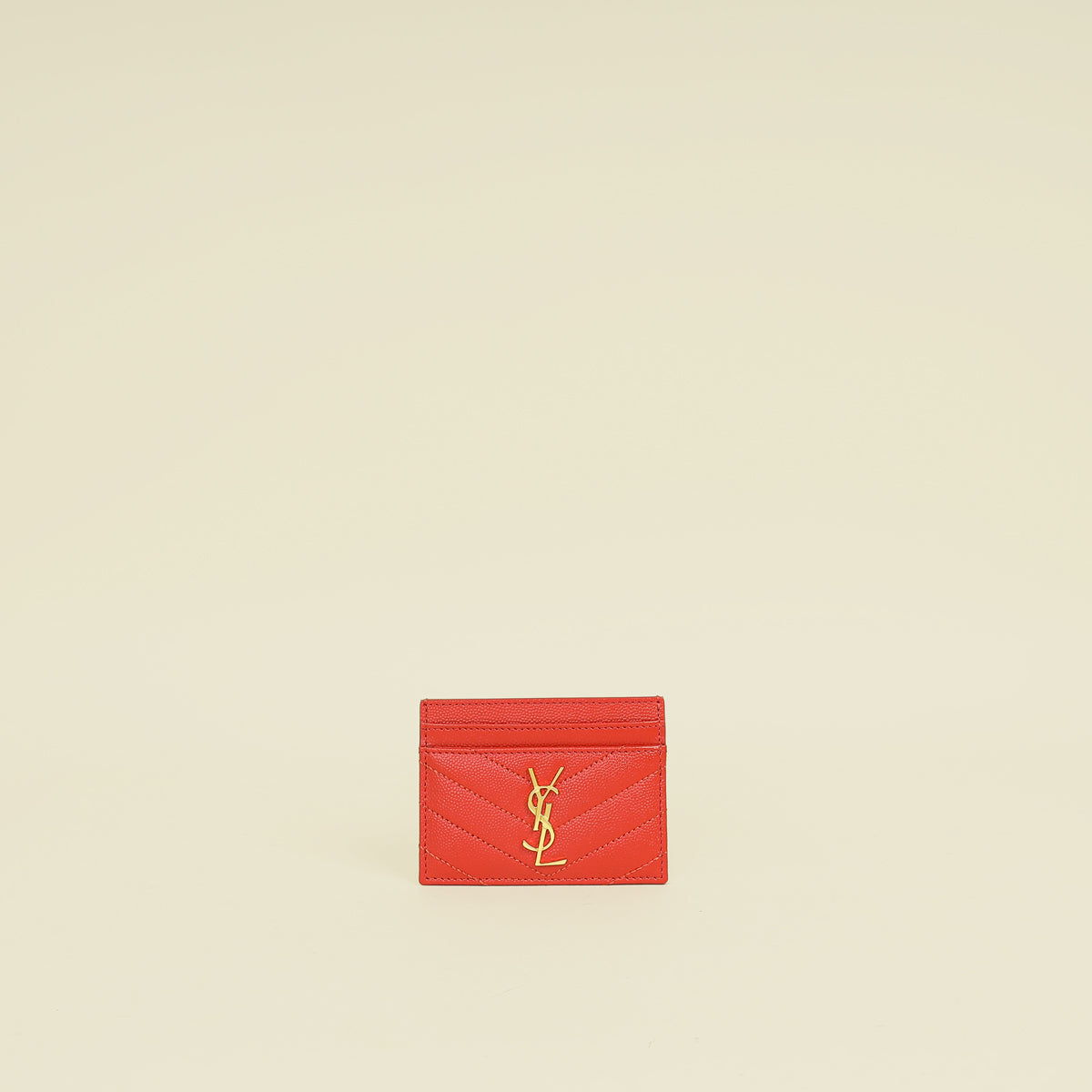 YSL Red Cassandre Card Case