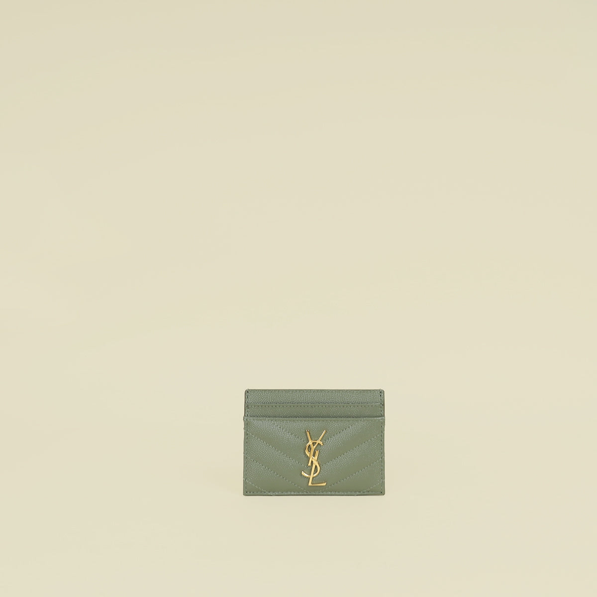 YSL Sage Green Cassandre Card Case