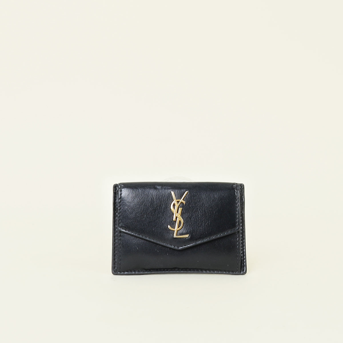 YSL Black Uptown Flap Card Case