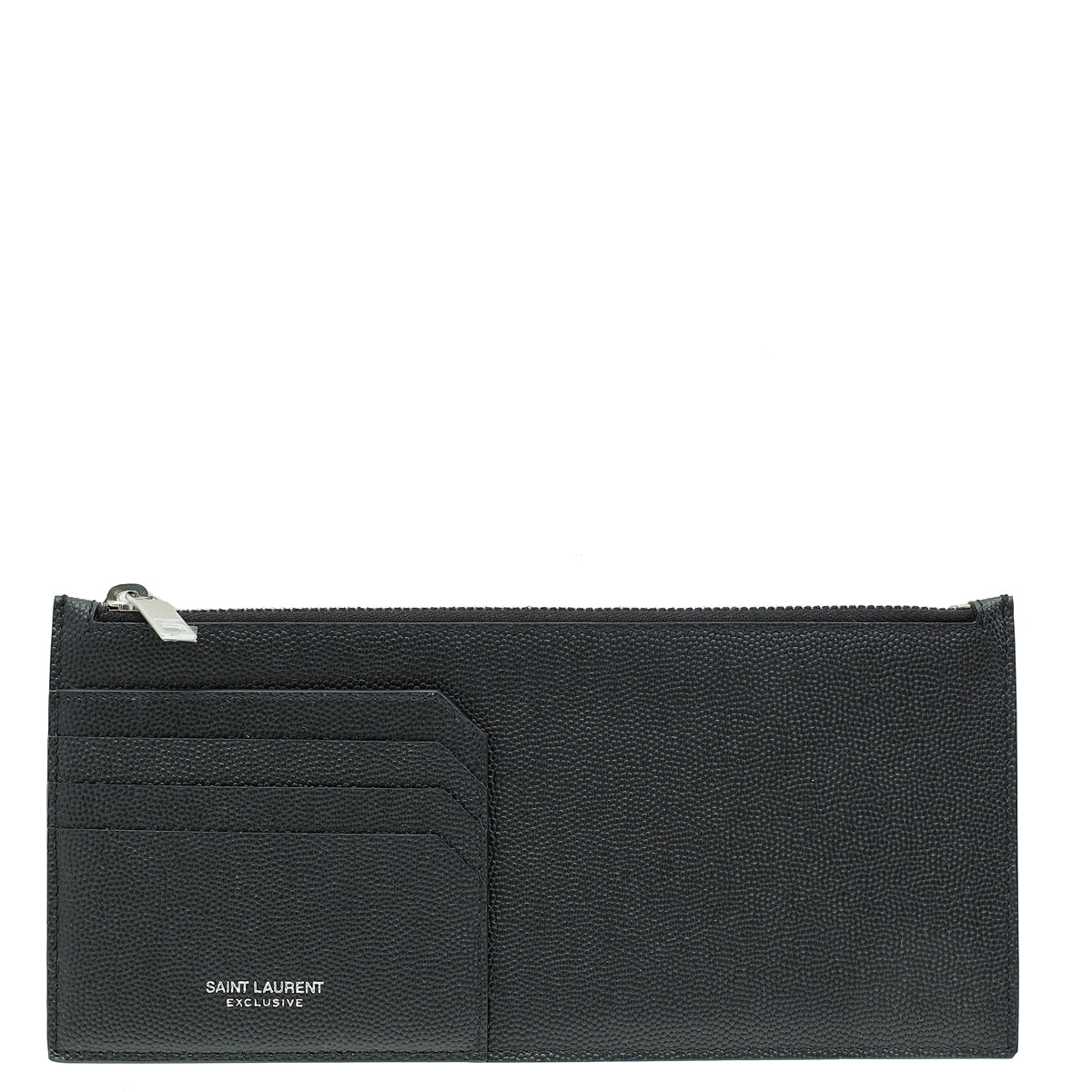 YSL Black Zip Pouch Card Holder