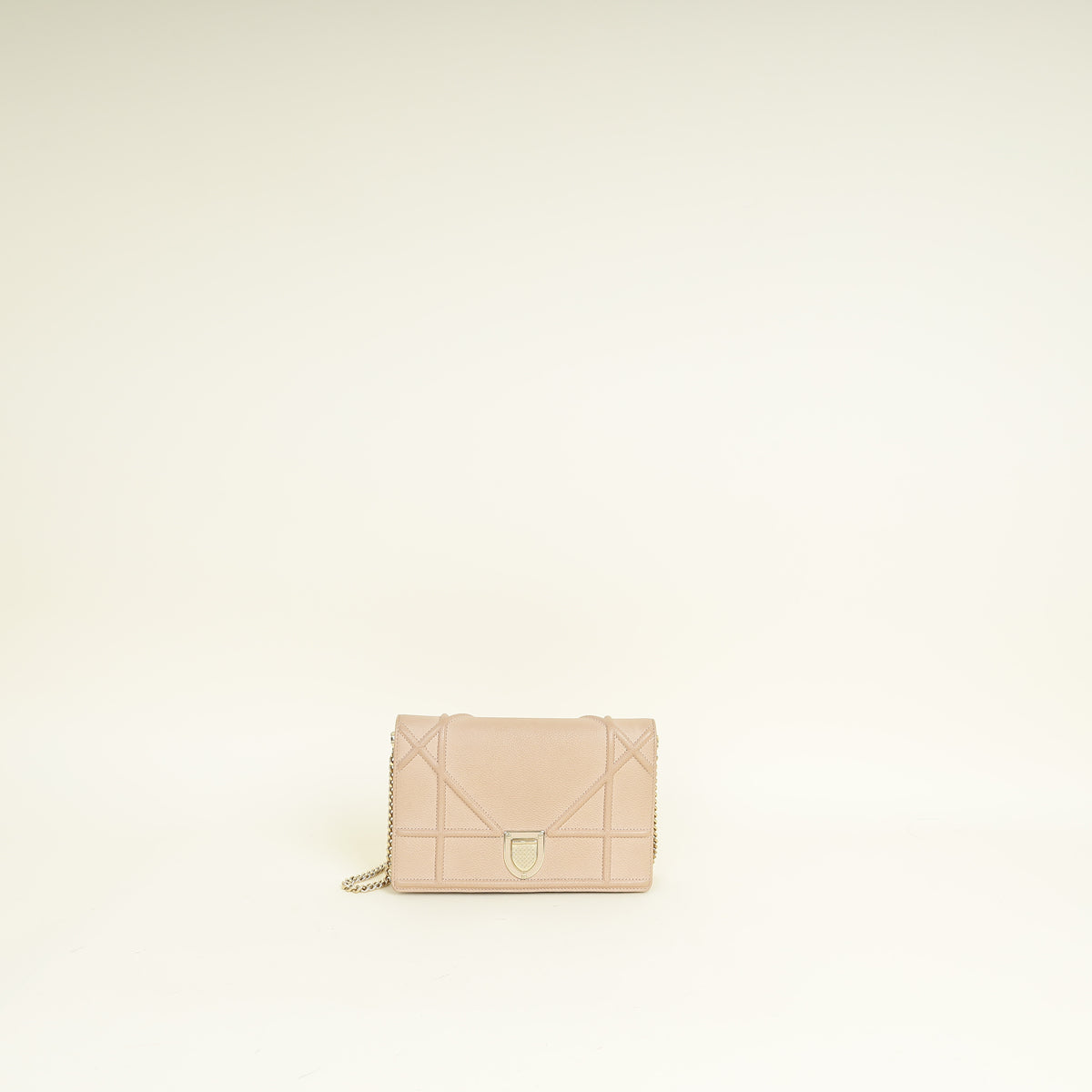 Christian Dior Beige Cannage Diorama Wallet on Chain