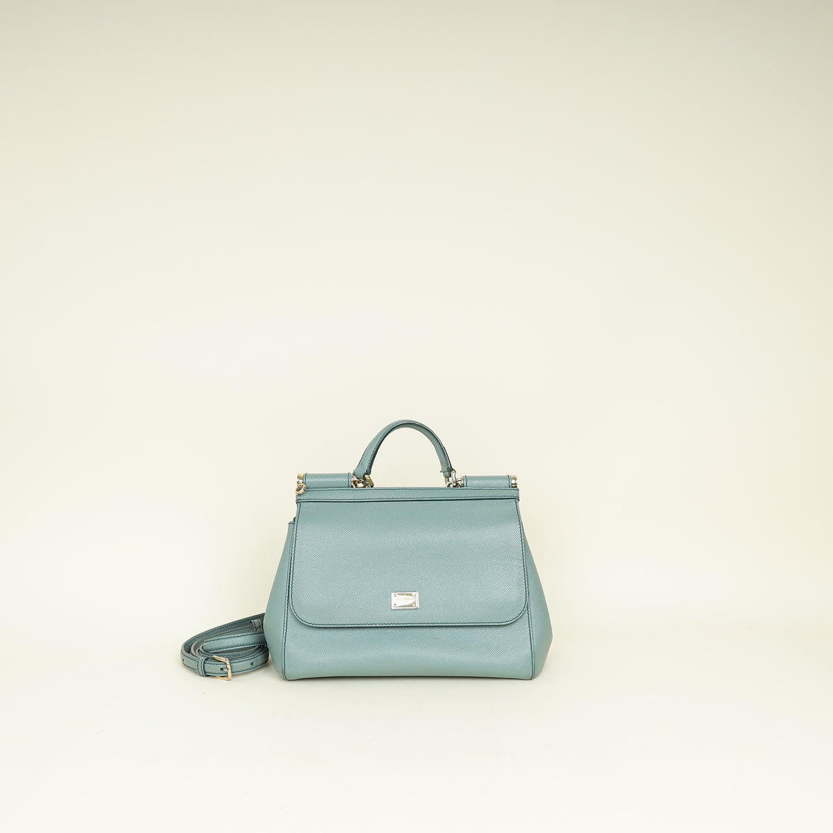 Dolce & Gabbana Grey Green Sicily Dauphine Medium Bag