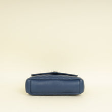 YSL Blue College Chevron Medium Shoulder Bag
