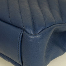 YSL Blue College Chevron Medium Shoulder Bag