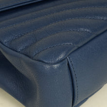 YSL Blue College Chevron Medium Shoulder Bag