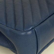 YSL Blue College Chevron Medium Shoulder Bag