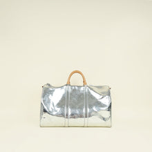 Louis Vuitton Metallic Silver Monogram Mirror Keepall Bandouliere 50 Bag