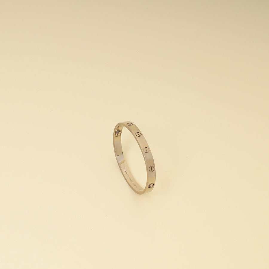 Cartier 18K White Gold Classic Model Love 6.1mm Bracelet 16