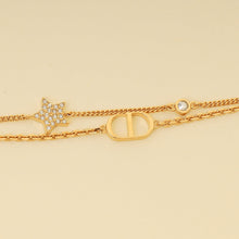 Christian Dior Gold Finish Petit CD Double Bracelet