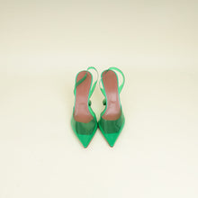 Amina Muaddi Green Holli Glass Slingback 38