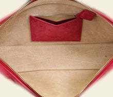 Alaia Framboise Suede Clutch Bag