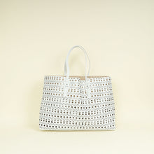 Alaia White Cut-Out Mina 44 Tote Bag