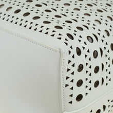 Alaia White Cut-Out Mina 44 Tote Bag