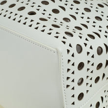Alaia White Cut-Out Mina 44 Tote Bag
