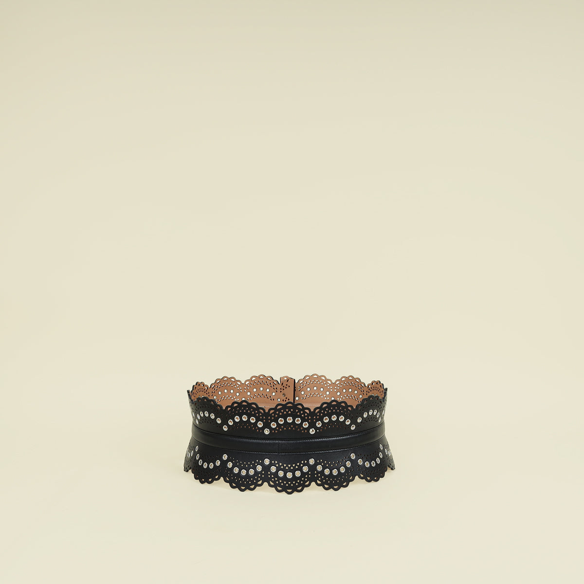 Alaïa Black Vienne Eyelet Bustier Belt