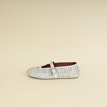 Alaïa White Crystal-embellished Ballet Flats 36.5