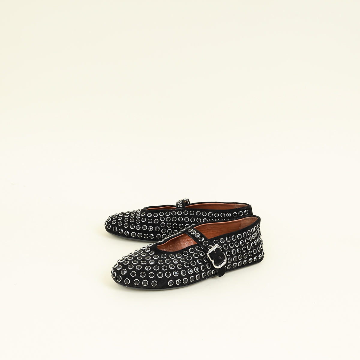 Alaïa Black Crystal-embellished Ballet Flats 37
