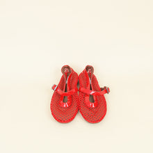 Alaia Red Fishnet Ballerinas 38
