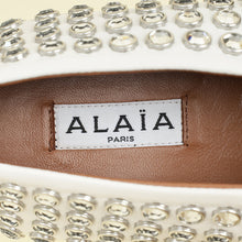 Alaïa White Crystal-Embellished Ballet Flats 36