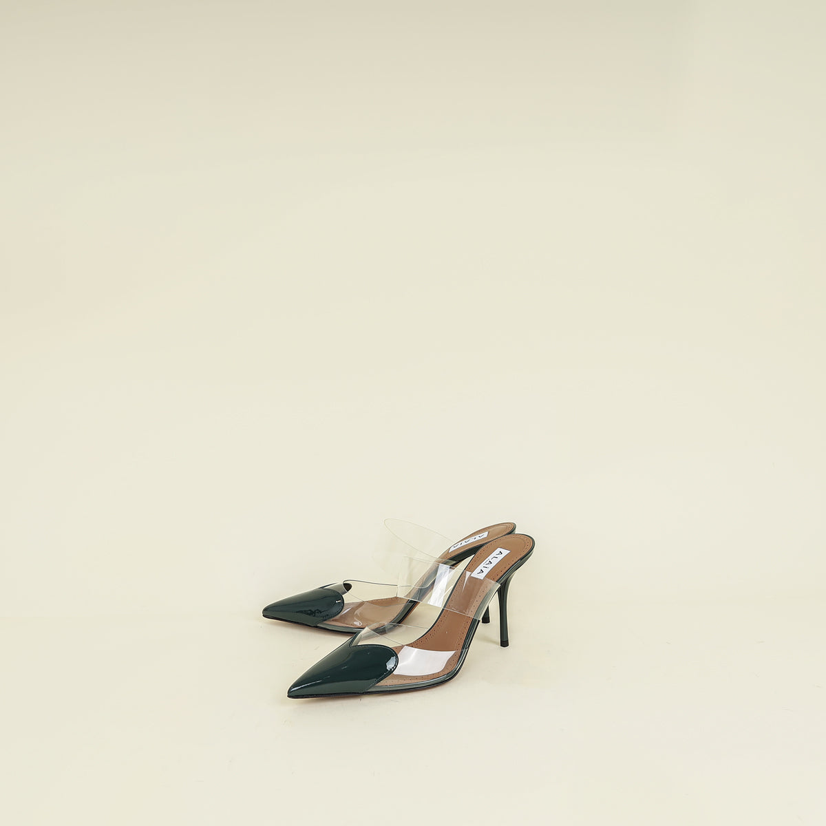 Alaïa Vert Bouteille Le Coeur Mules 38
