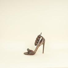 Alaia Brown Bombe Lizard Ankle Cuff Sandals 39