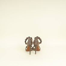Alaia Brown Bombe Lizard Ankle Cuff Sandals 39