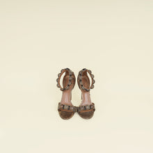 Alaia Brown Bombe Lizard Ankle Cuff Sandals 39