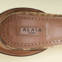 Alaia Brown Bombe Lizard Ankle Cuff Sandals 39