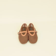 Alaia Peach Nude Fishnet Ballet Flats 40