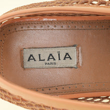 Alaia Peach Nude Fishnet Ballet Flats 40