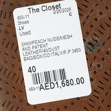 Alaia Peach Nude Fishnet Ballet Flats 40
