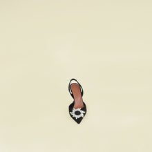 Amina Muaddi Black Begum Satin Sling Pumps 37